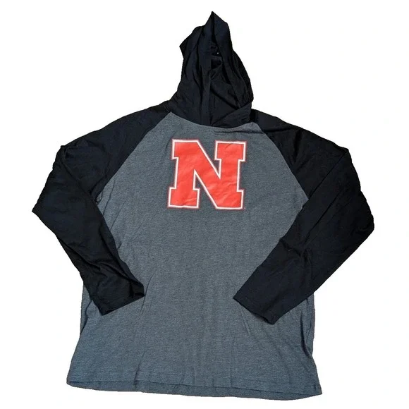 Nebraska Cornhuskers Lightweight Pullover Hoodie by Captivating, Gray, Men's XL - Picture 1 of 11